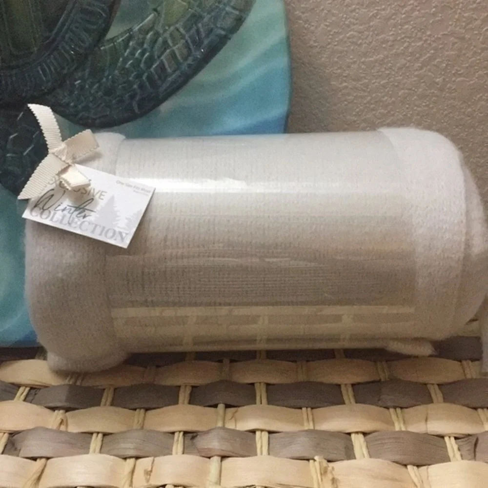 2/$49 NWT Unisex Fringed Scarf Soft Cream Ivory White Sand Winter OSFM Men Women